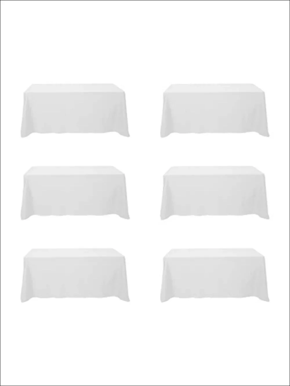 6 Pack Premium Polyester Tablecloths 90x132 Inch Rectangle Tables
